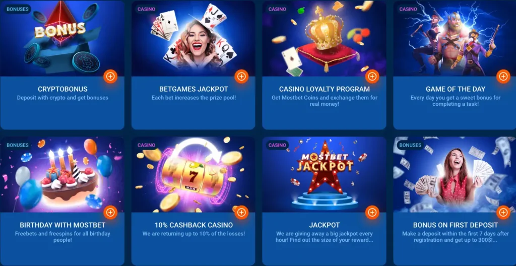 Mostbet Casino Bonuses