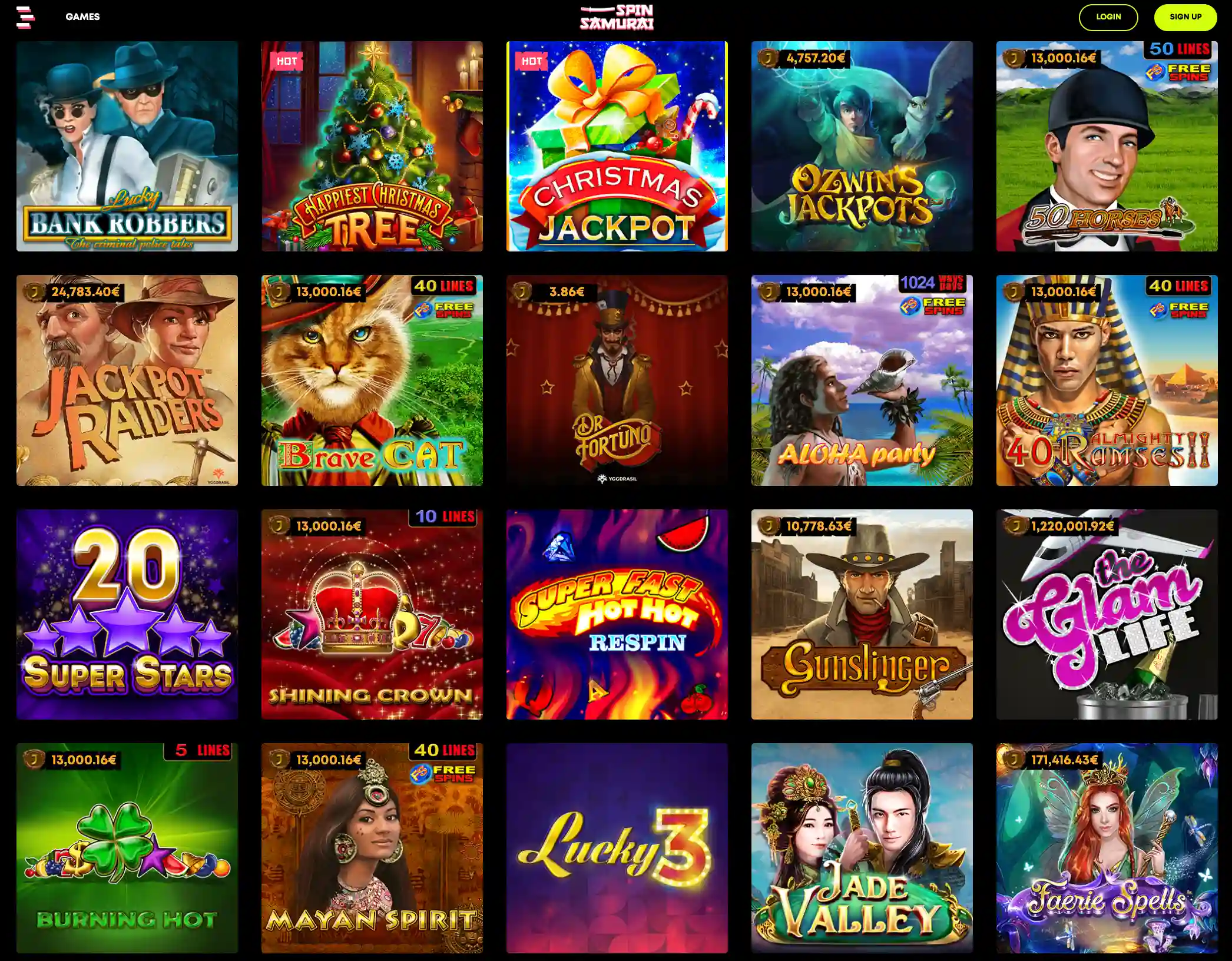 Jackpot Slots at Spin Samurai Casino