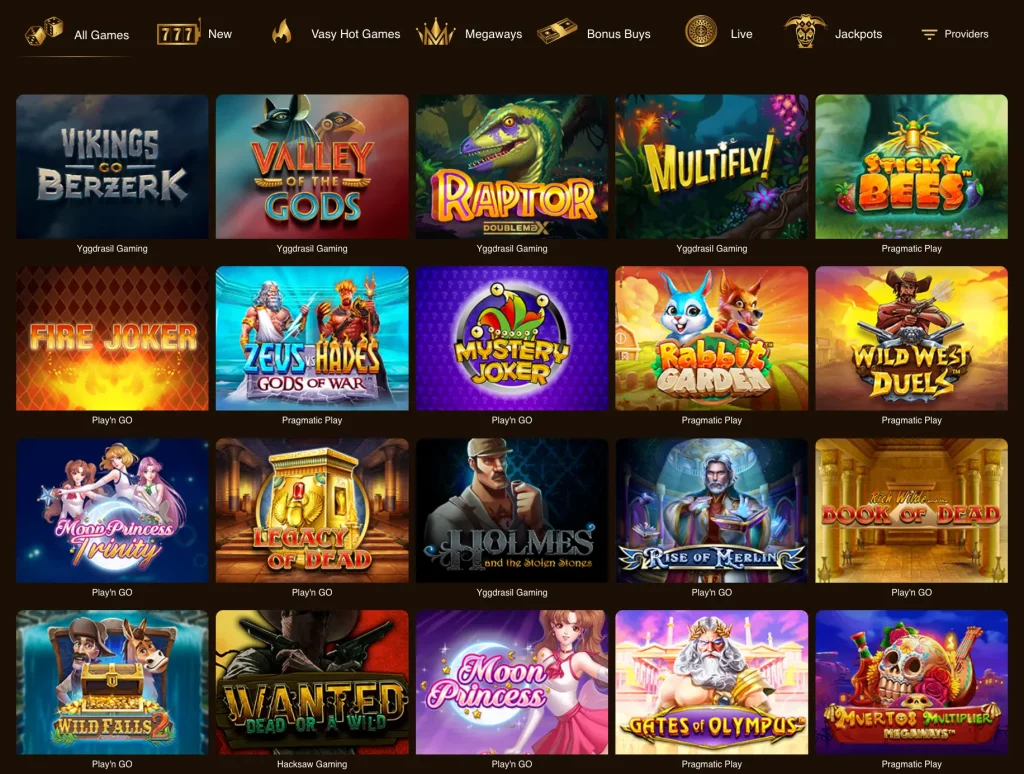 Online Slots at Vasy Casino