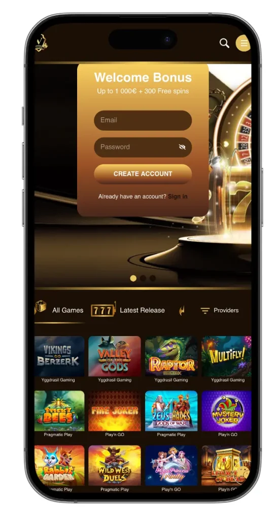 Vasy Casino Mobile App