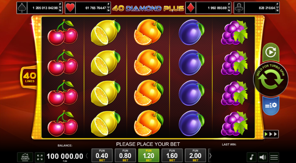 New 40 Diamond Plus Slot With Progressive Jackpot From Amusnet
