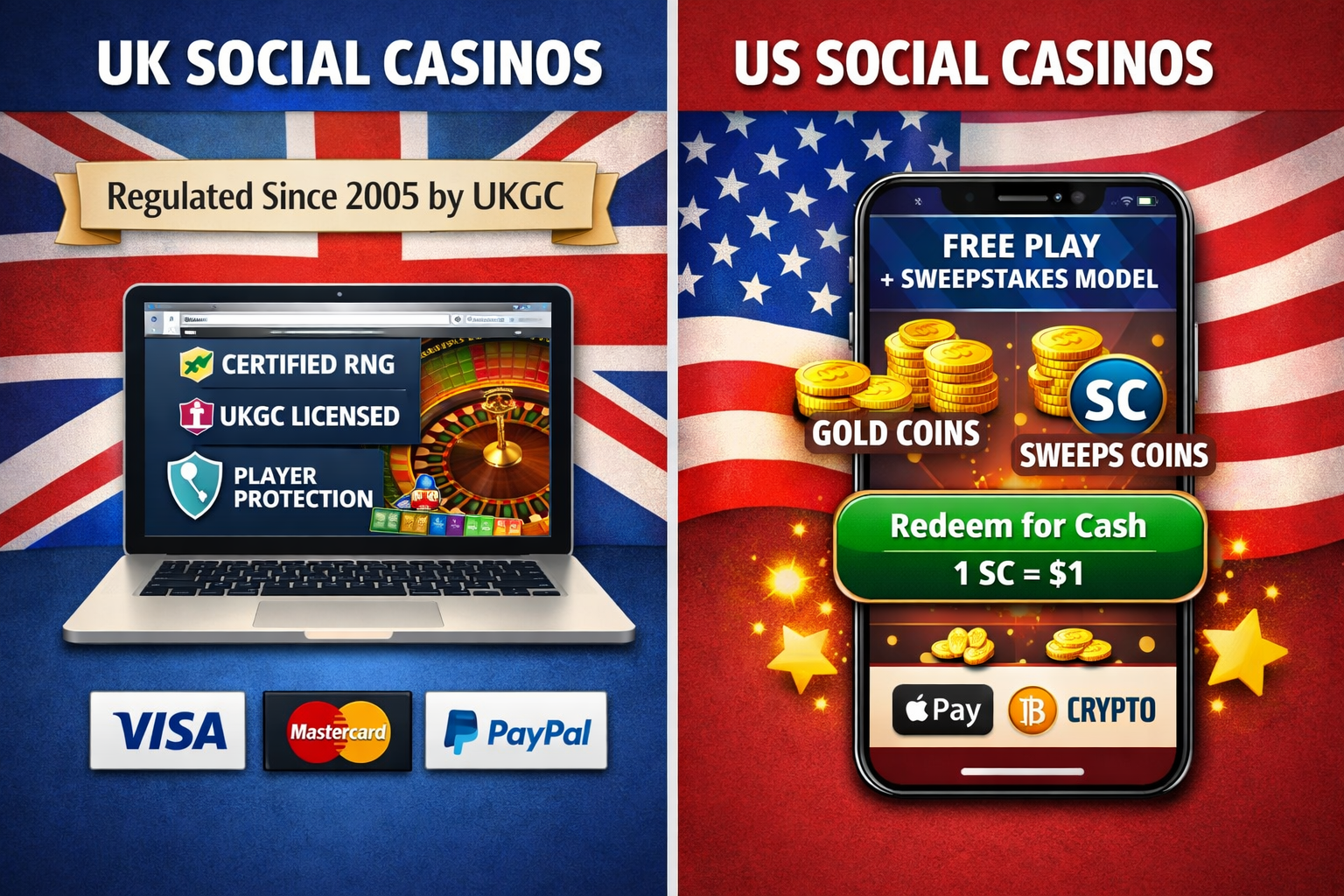 UK vs US Social Casinos 2026