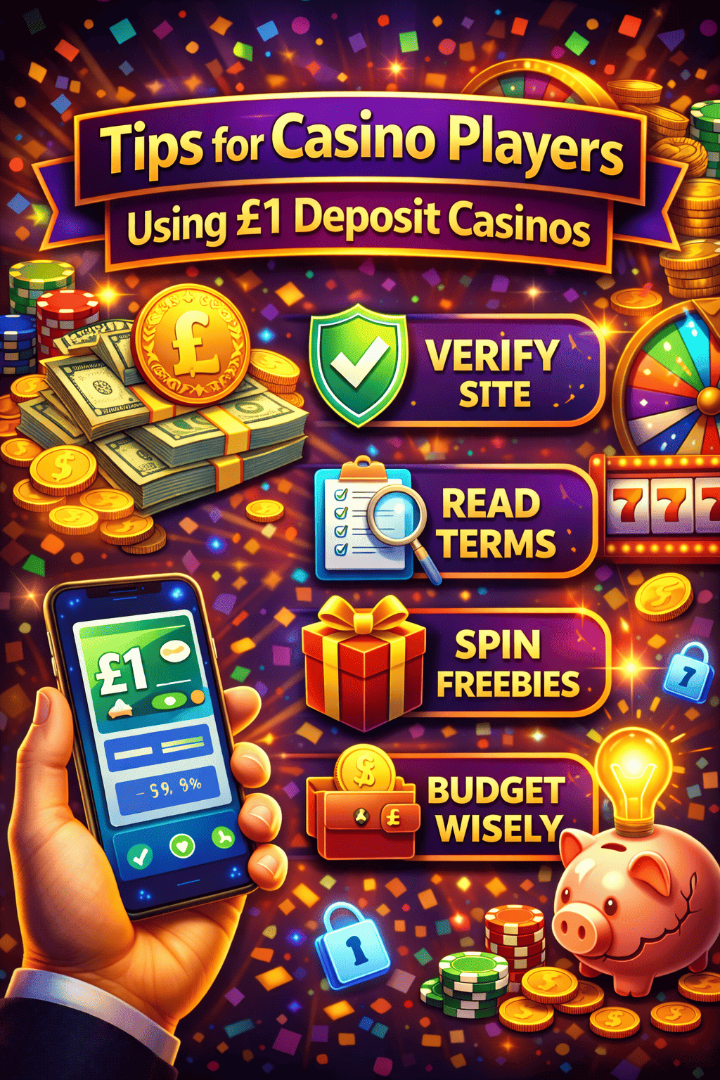 Tips for playing £1 deposit casinos