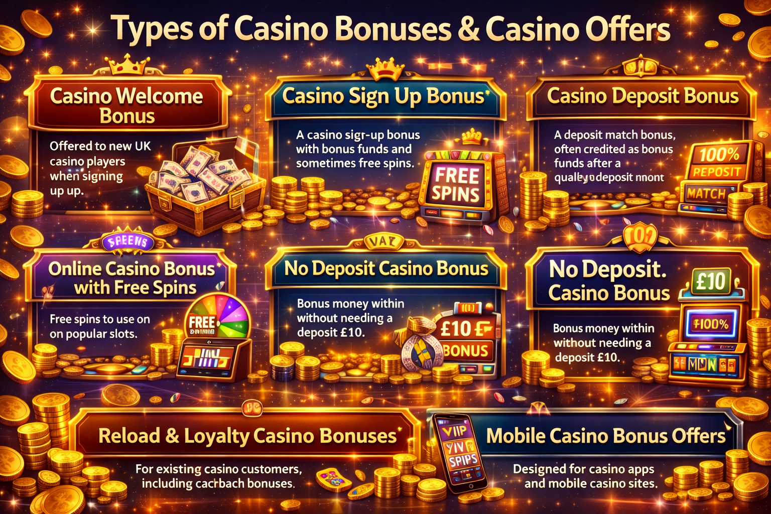 Types of Casino Bonuses & Casino Offers 2026
