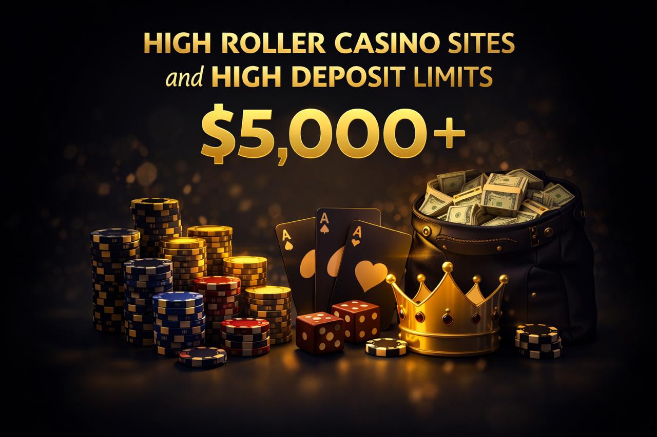 High Roller Casino Sites and High Deposit Limits $5,000+