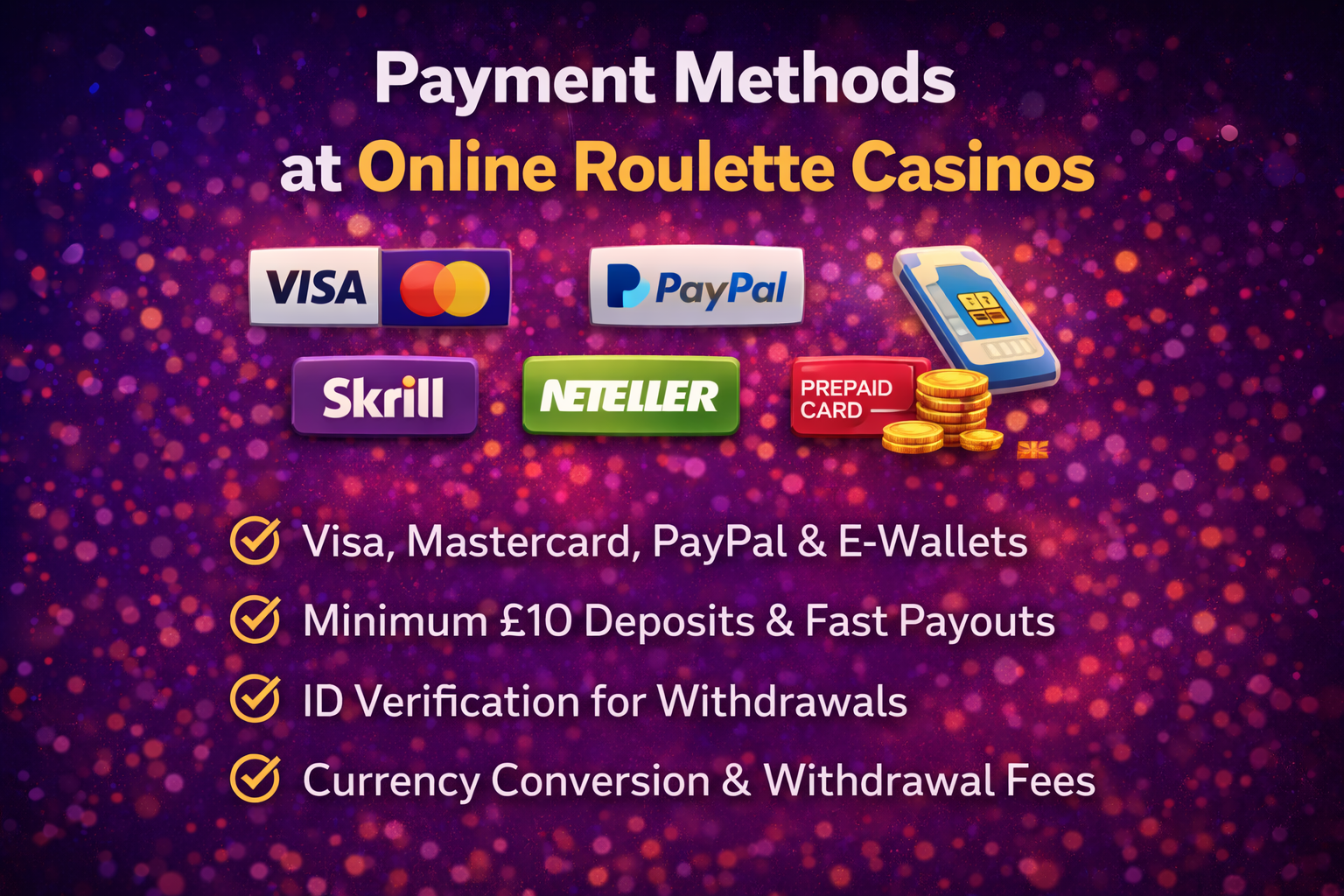 Payment Methods at Online Roulette Casinos 2026